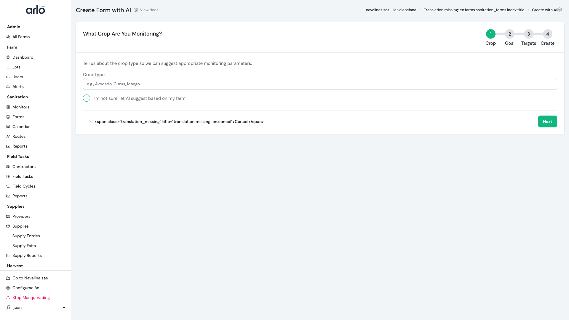AI assistant panel open